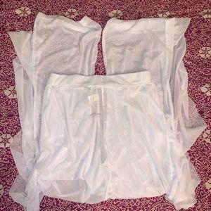 White Ruffled Coverup Pants